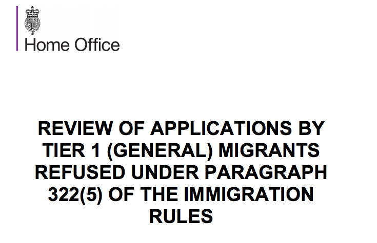 Review of Tier 1 (General) refusals under paragraph 322(5)